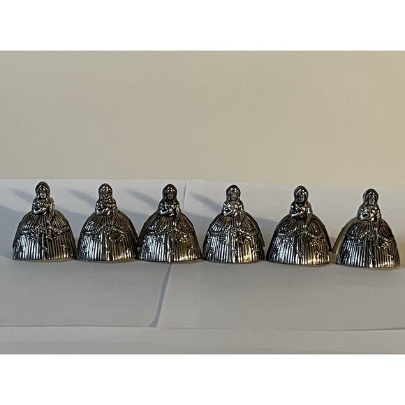 Antique Silver Plated Menu Holder set of 6 Place Marker Elldee French German - Picture 13 of 15